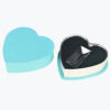Aqua Heart-Shaped Rigid Gift Box with Silver Foil Insert