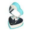 Aqua Heart-Shaped Rigid Gift Box with Silver Foil Insert