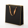 Black Foil Stamped Retail Paper Bag with Ribbon Handles