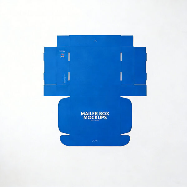 Blue Printed Corrugated Mailer Box for Ecommerce Shipping