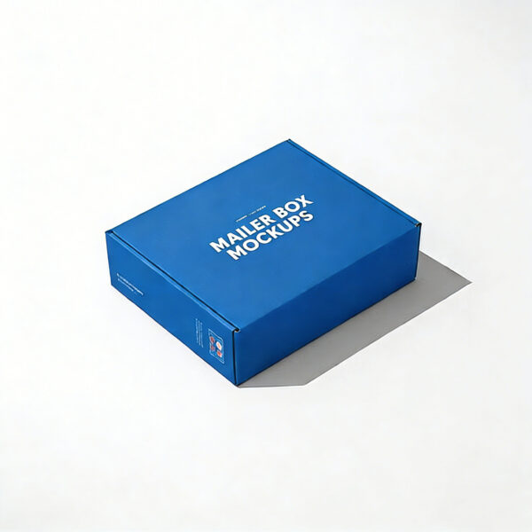 Blue Printed Corrugated Mailer Box for Ecommerce Shipping