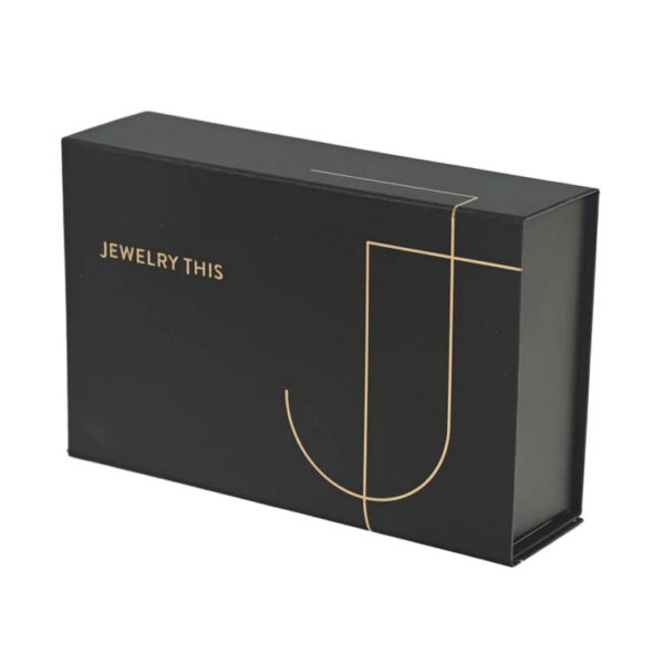 Foldable Magnetic Rigid Jewelry Box with Gold Foil Logo Foldable Magnetic Rigid Jewelry Box with Gold Foil Logo