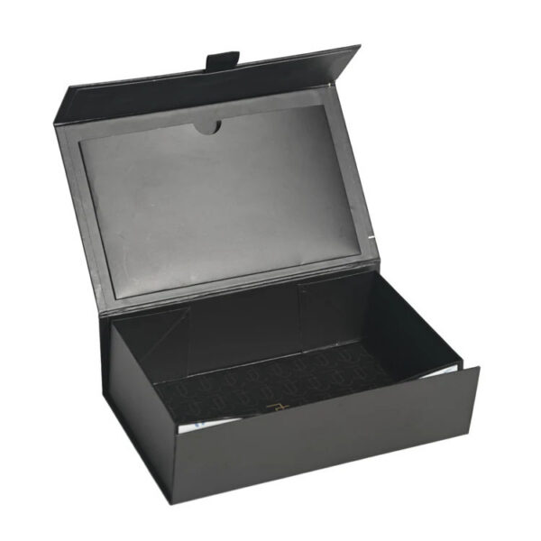 Foldable Magnetic Rigid Jewelry Box with Gold Foil Logo Foldable Magnetic Rigid Jewelry Box with Gold Foil Logo