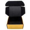Gold Mailer Tea Gift Box with Black Leaf Printed Interior