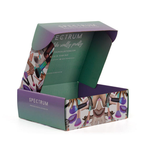 Printed Makeup Brush Mailer Box with Gradient Tuck Flap