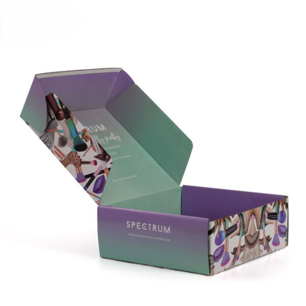 Printed Makeup Brush Mailer Box with Gradient Tuck Flap