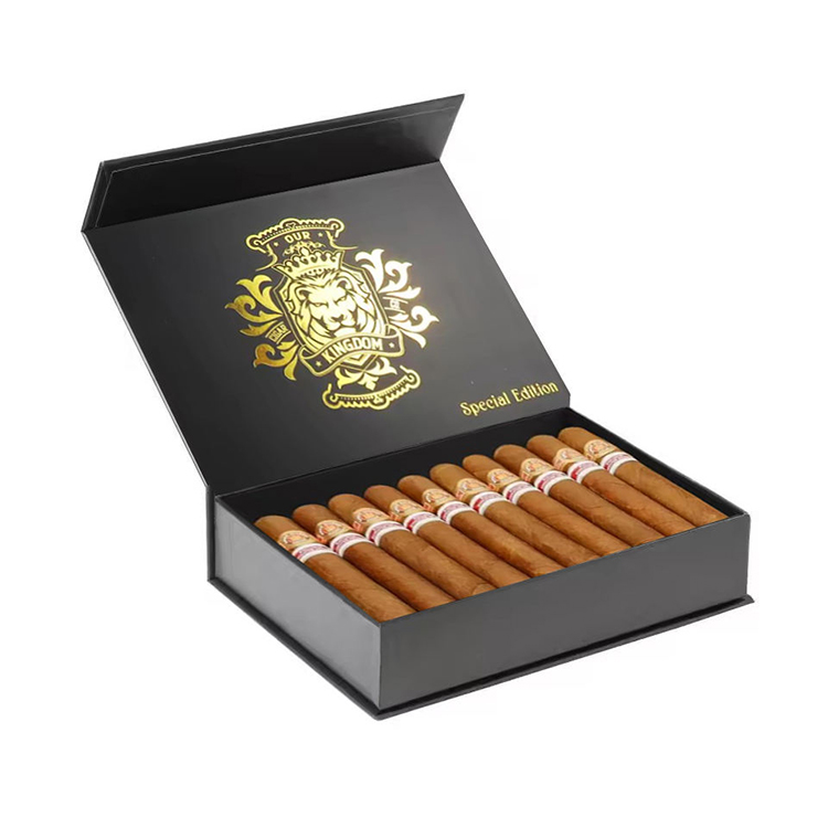 Custom Tobacco Boxes Luxury Display Hollow Magnetic Cigar Box
