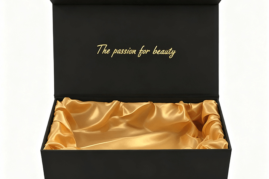 Luxury black and white gift box packaging