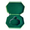 Confezione regalo aperta per profumo con inserto verde floccato per il flacone